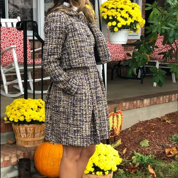 Gal Meets Glam Multicolor Tweed Coat - Picture 4 of 8